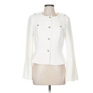 WHBM Bell Sleeve Peplum Jacket in Ecru size 6